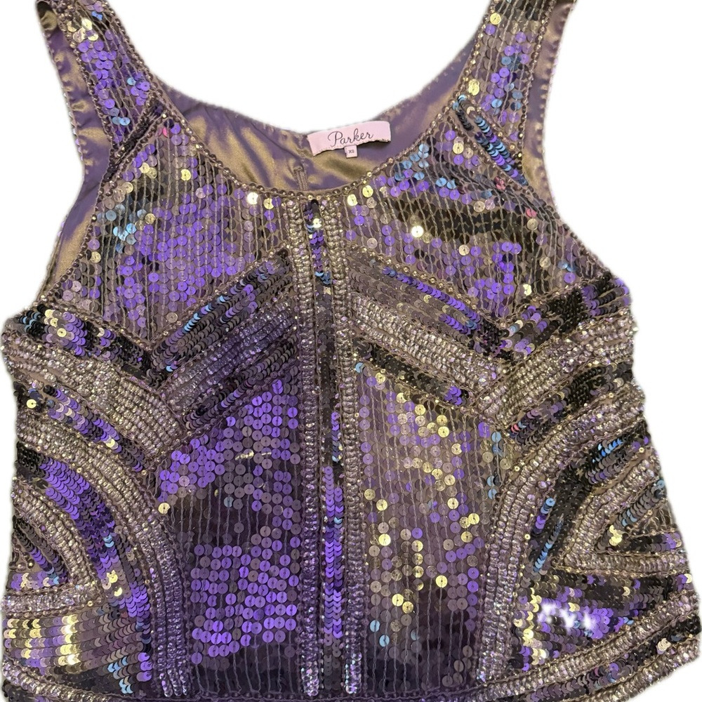 Parker Silver Sequin Tank Top
